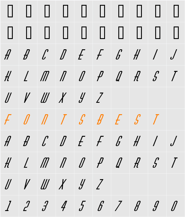 a_Huxley Character Map