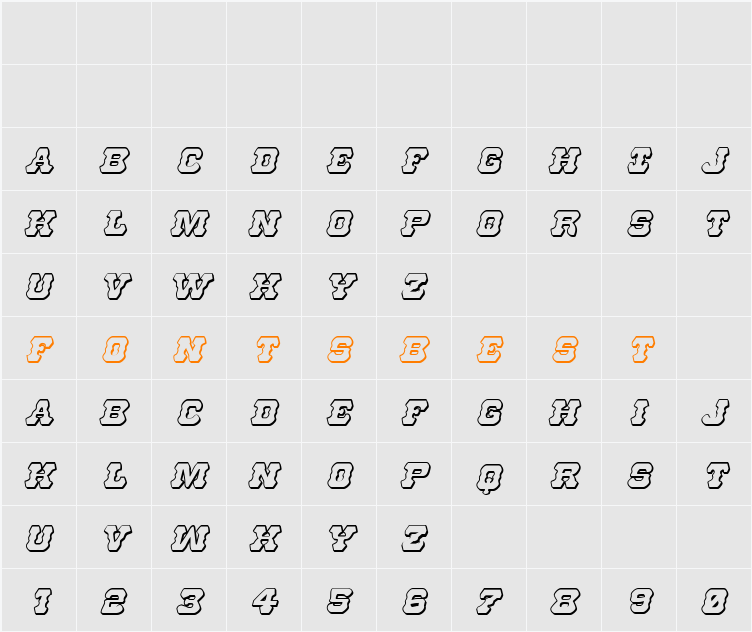 U.S. Marshal 3D Italic Character Map