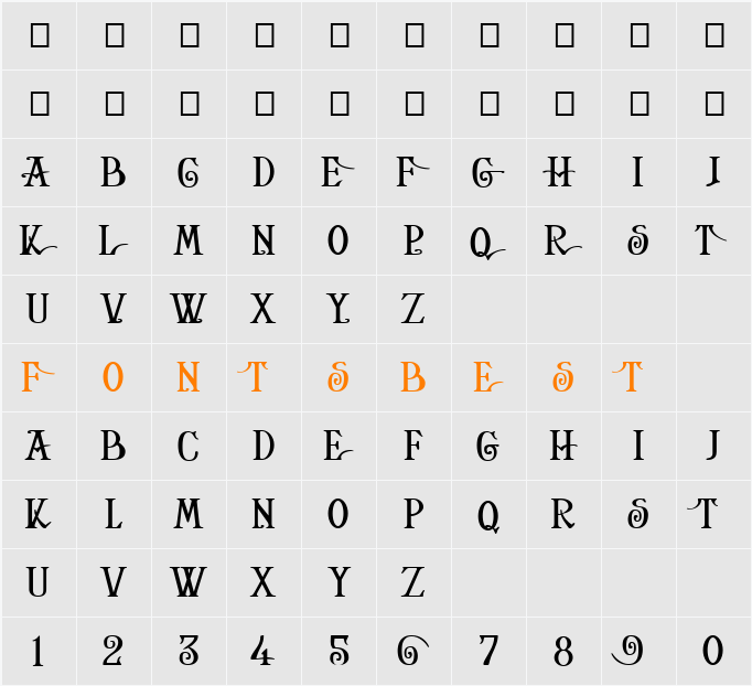 Helena-Squat Character Map