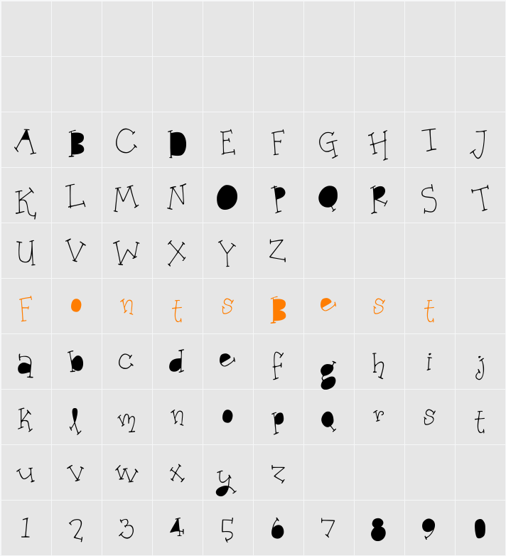 Organic Fridays Solid Alternates Character Map