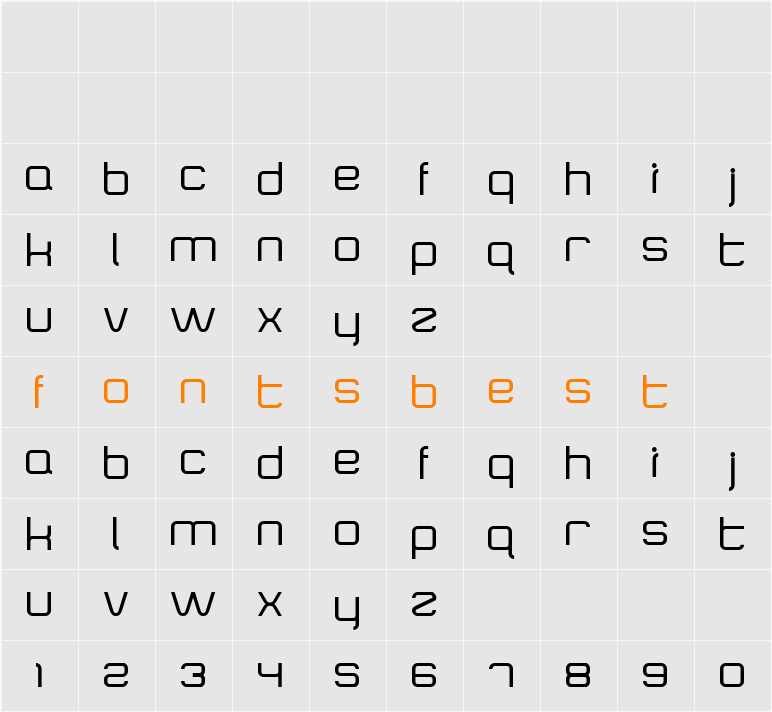 SquareType B Character Map