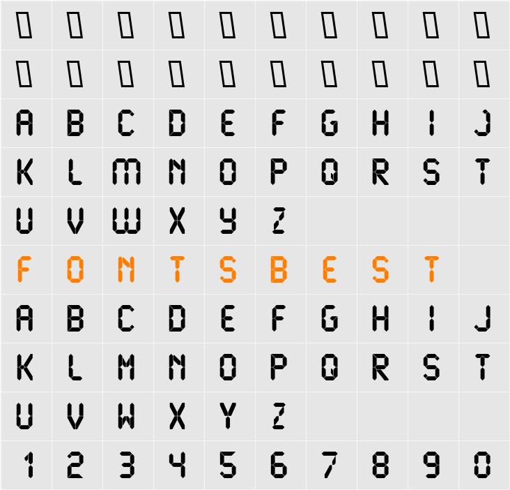 Liquid Crystal Character Map