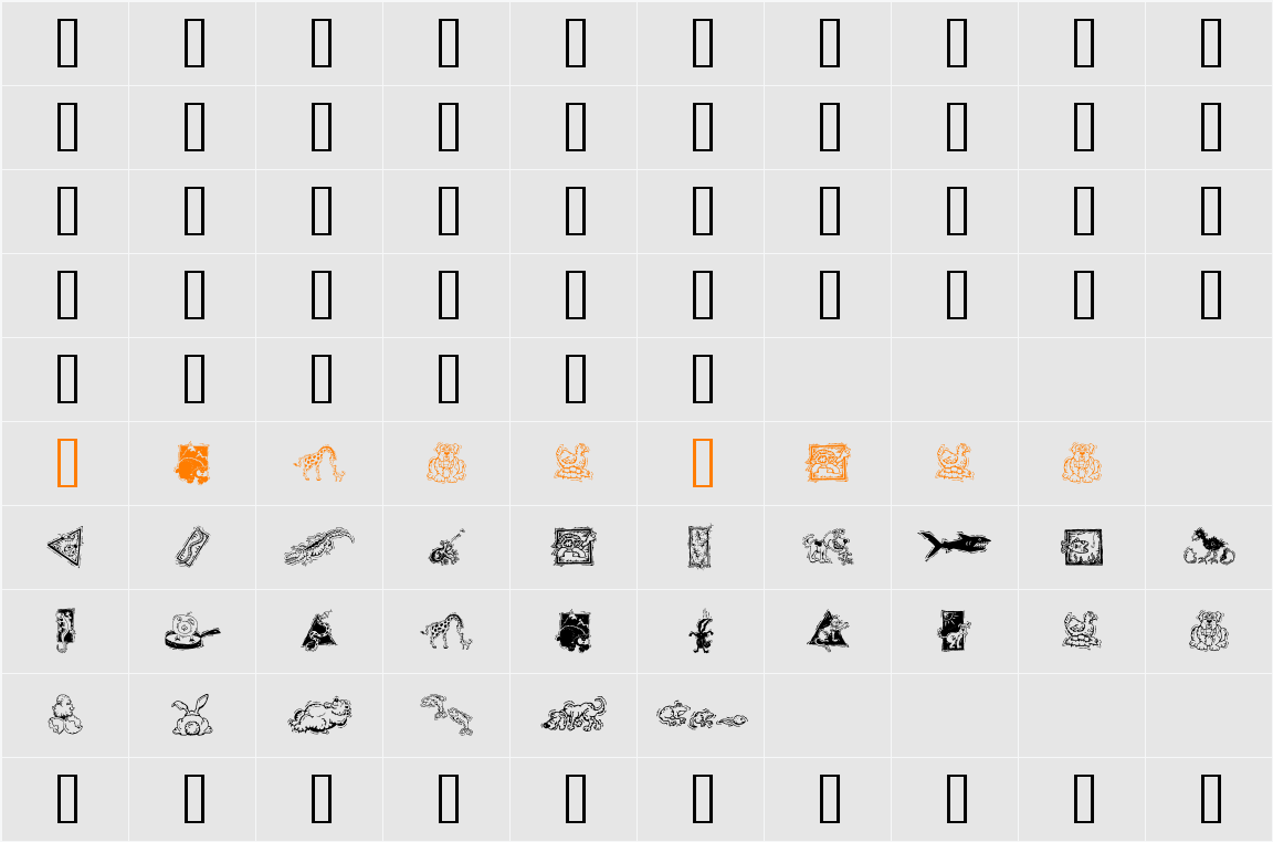 GE Deco Animals Character Map
