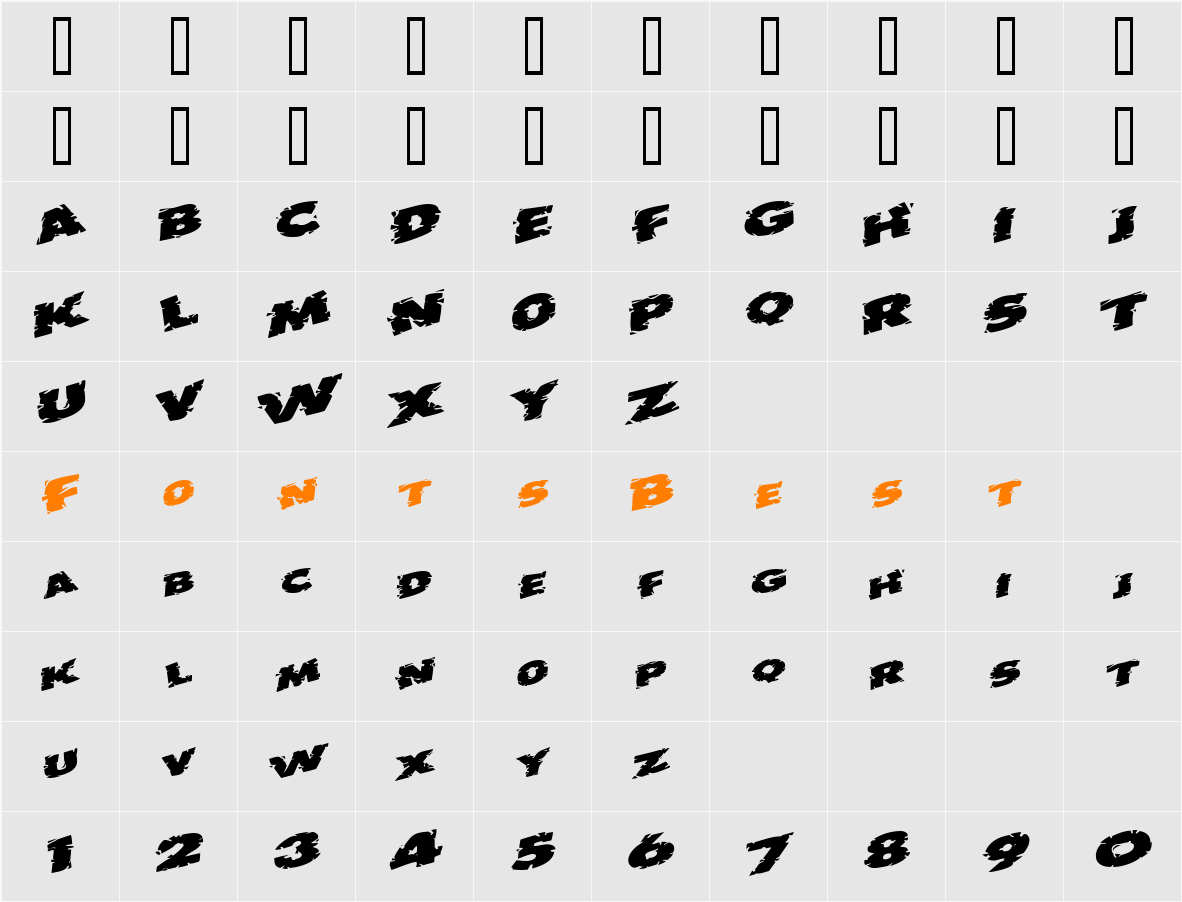 OutbackOutaControlSCapsSSK Character Map