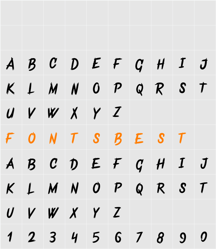 Frankentype Personal Use Only Character Map