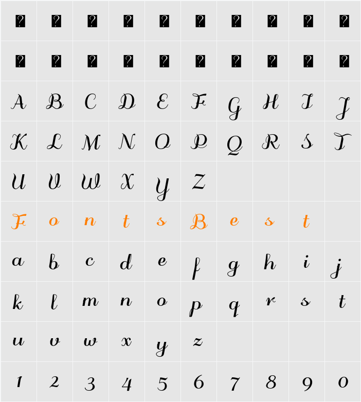 odstemplik Character Map