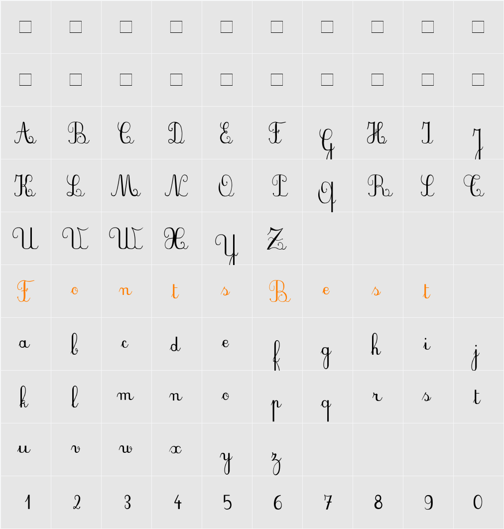 PlumBDE Character Map