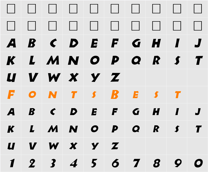 Newell Character Map