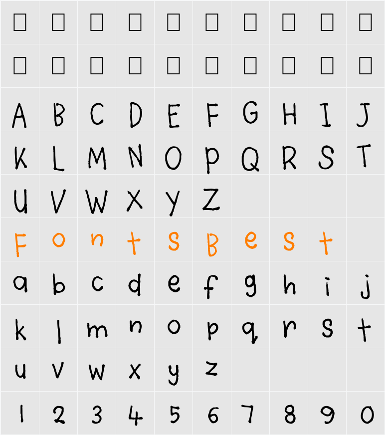 Violety Crumble Character Map