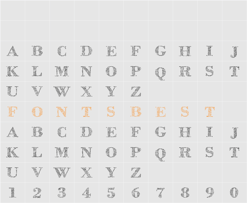 Zsylett Character Map