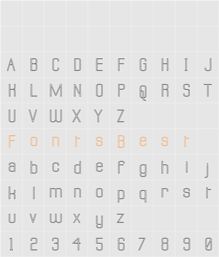 Labtop Superwide Outline Character Map