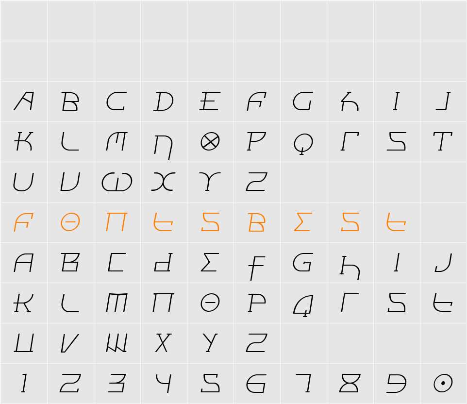 Fontcop III Character Map