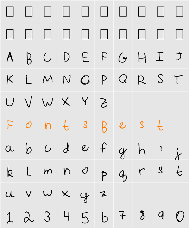 Everything Rhymes with Orange Character Map