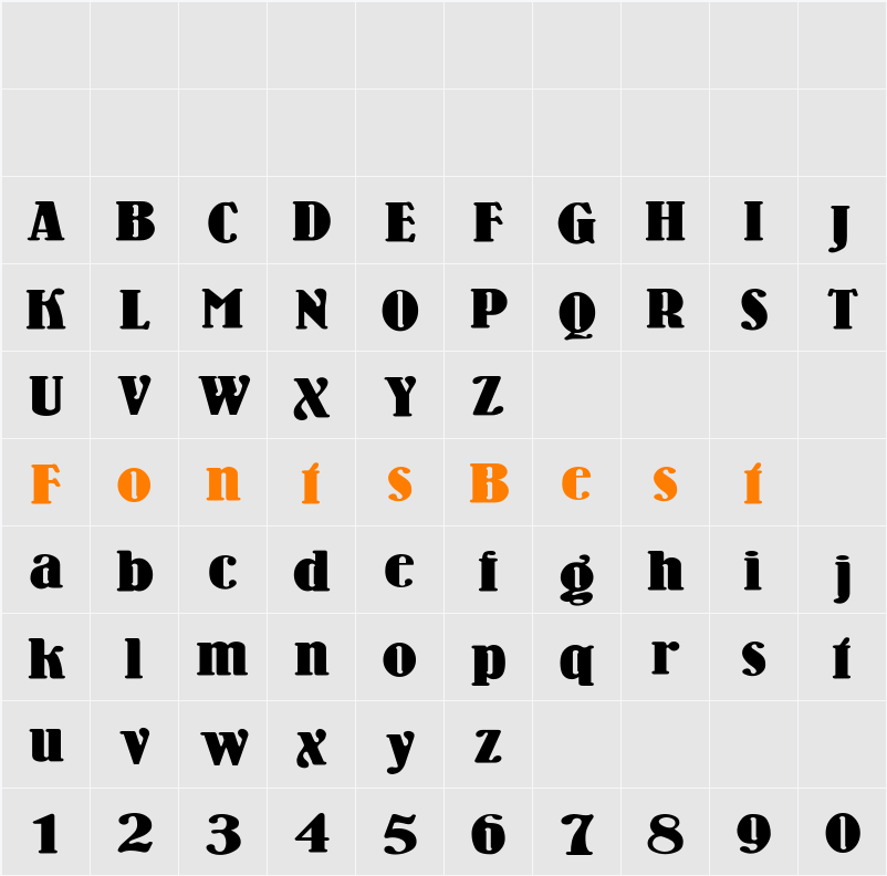 WoodenNickelBlack Character Map