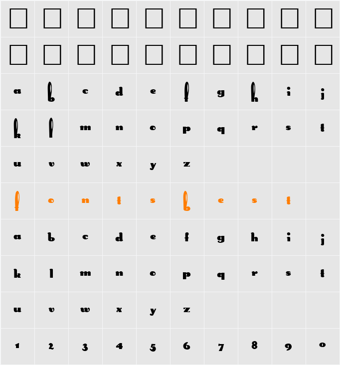 Rabbit Character Map