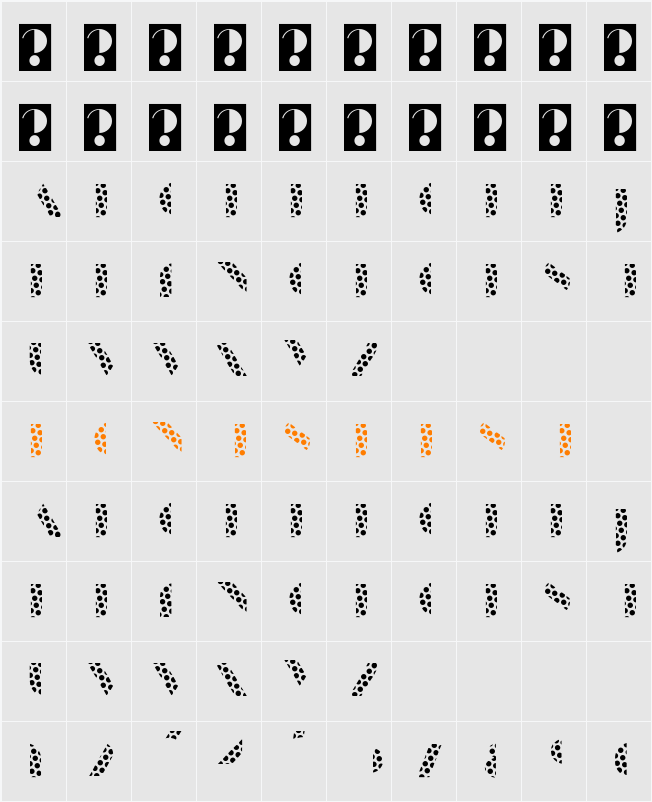 Manbow Dots Character Map