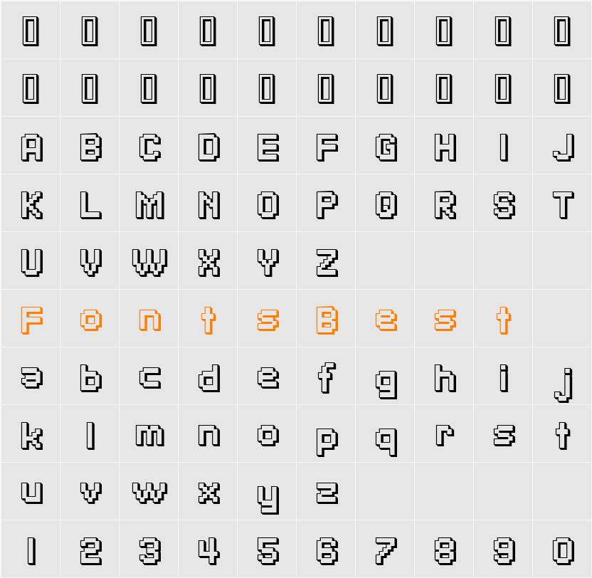 SF Pixelate Shaded Character Map