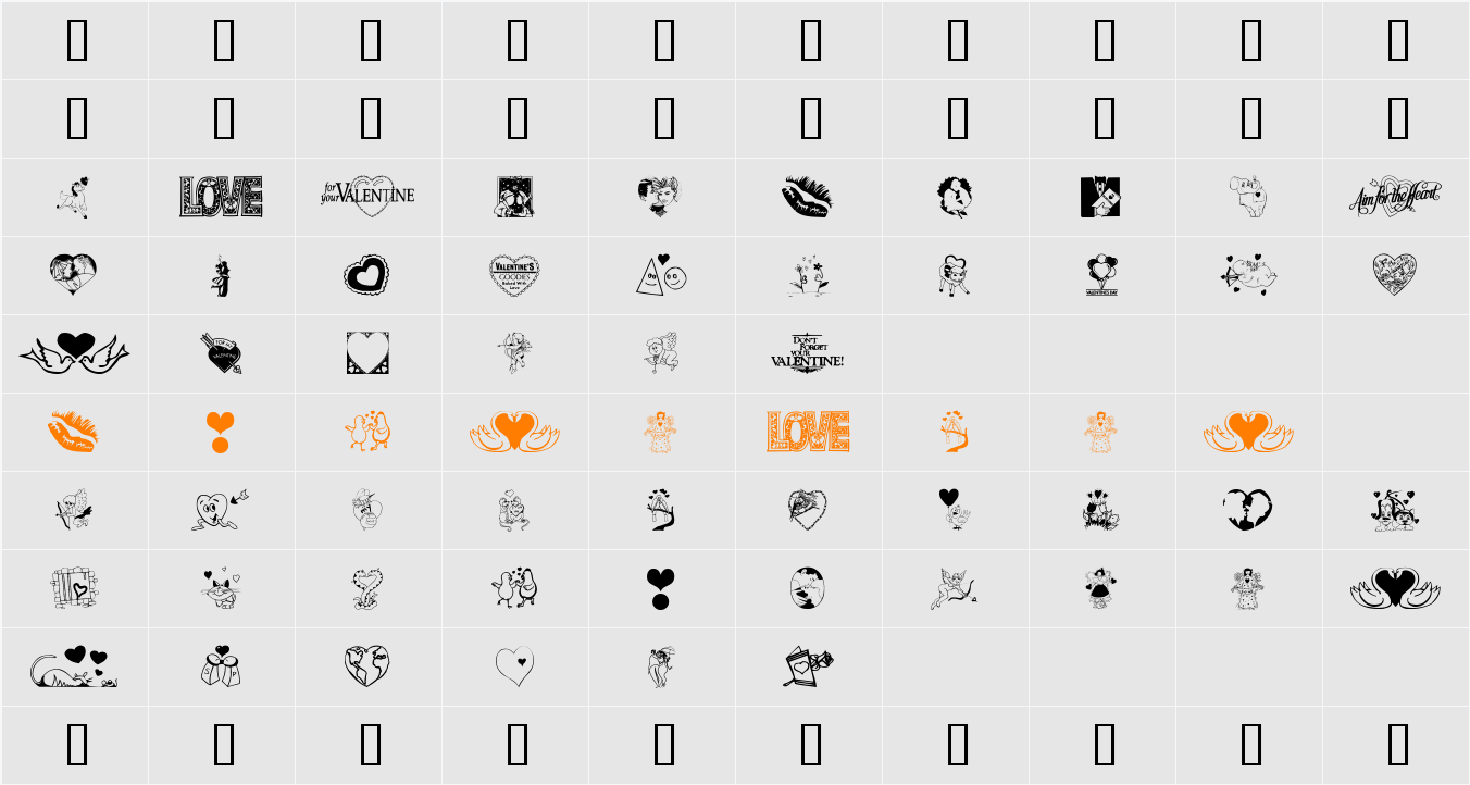 LovePoision Character Map