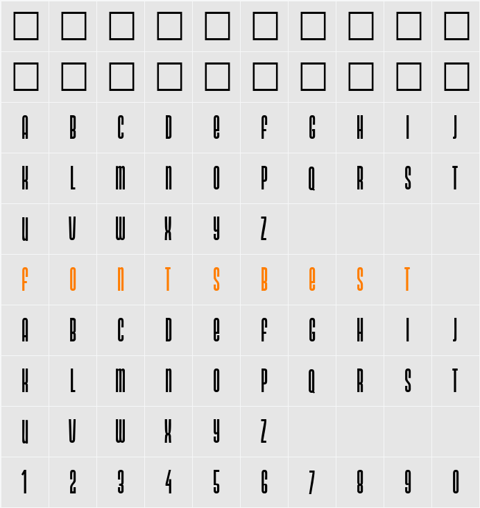 Neotype DB Character Map