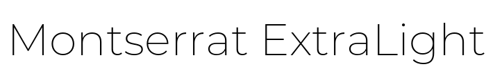 Montserrat ExtraLight Font Image