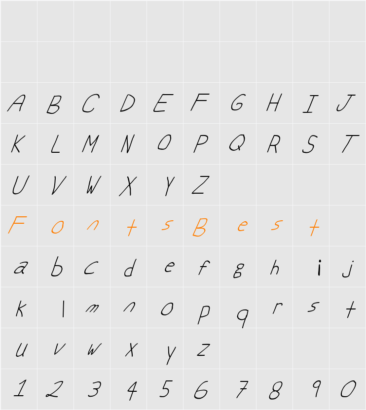 Swabby Character Map