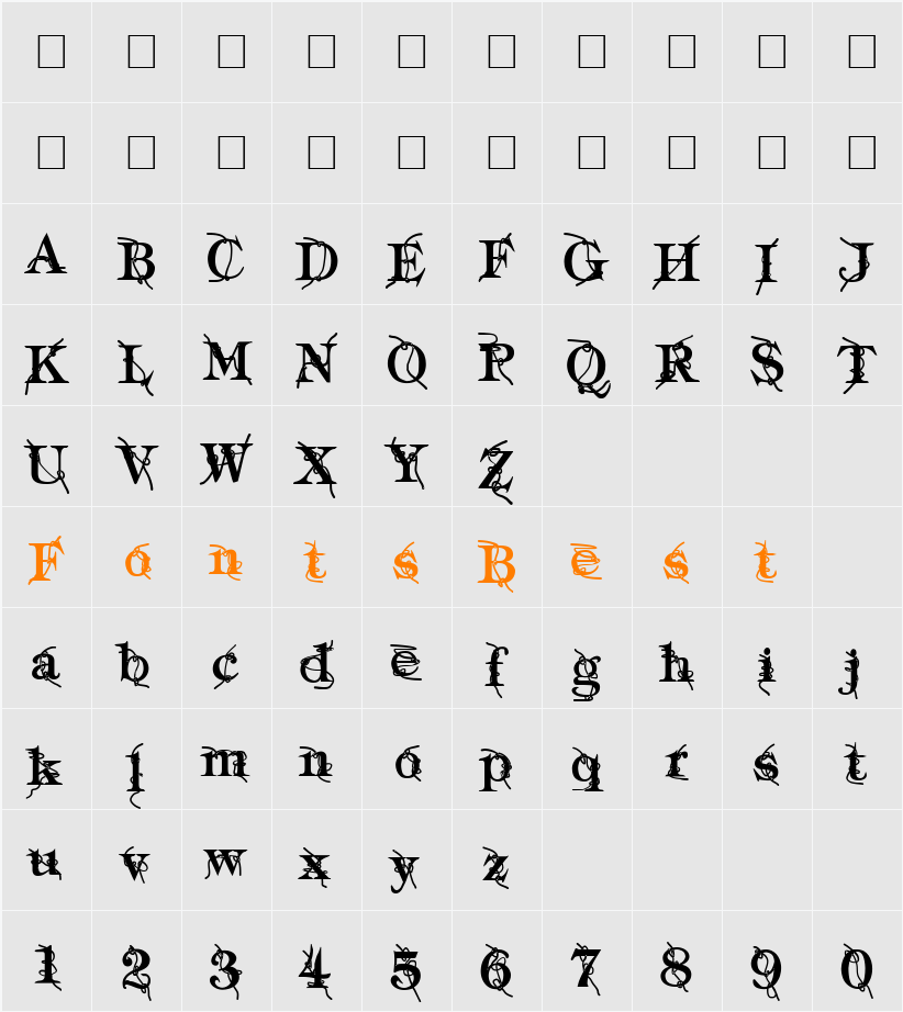 Typography ties Character Map