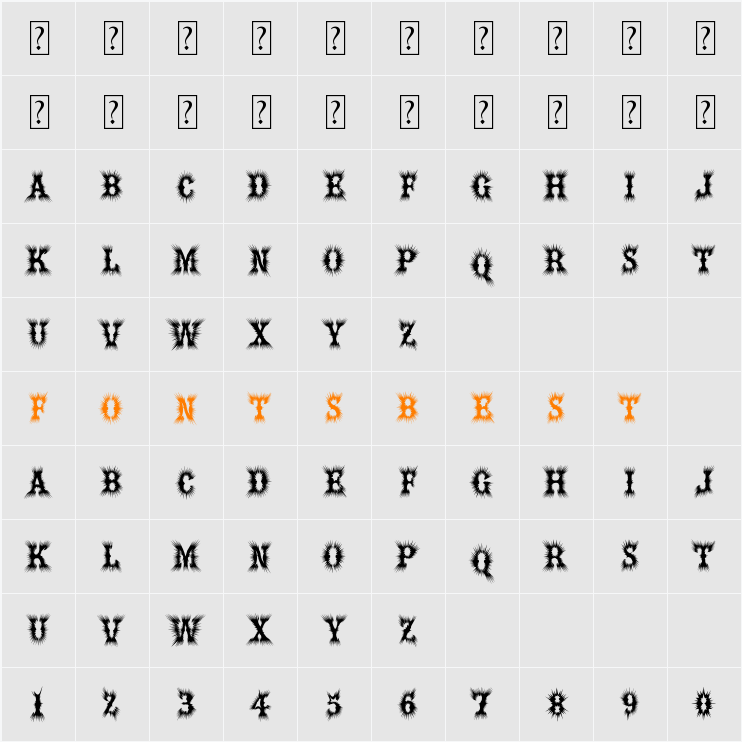 Hell Bar Character Map