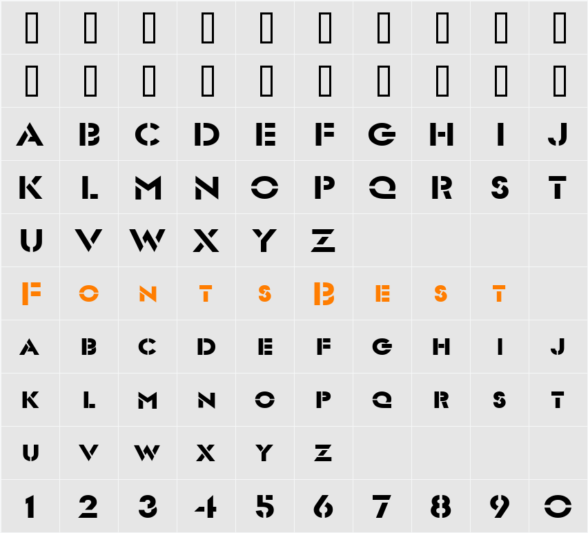 Templett Wide Character Map