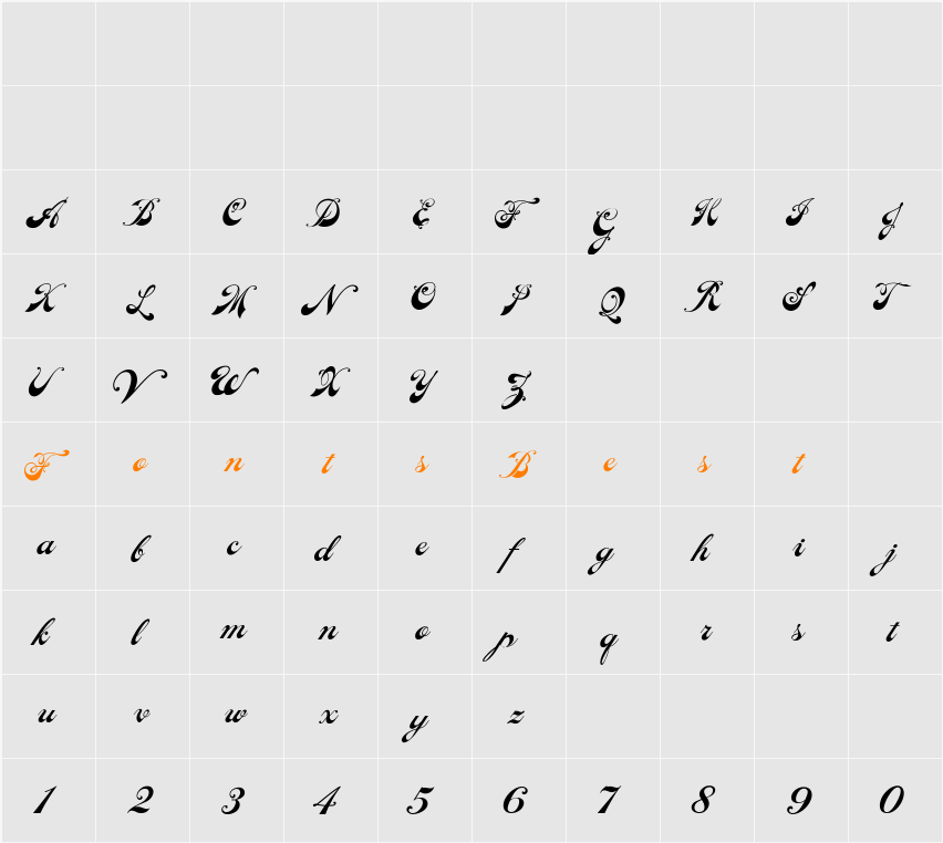 LHF Ephemera Character Map
