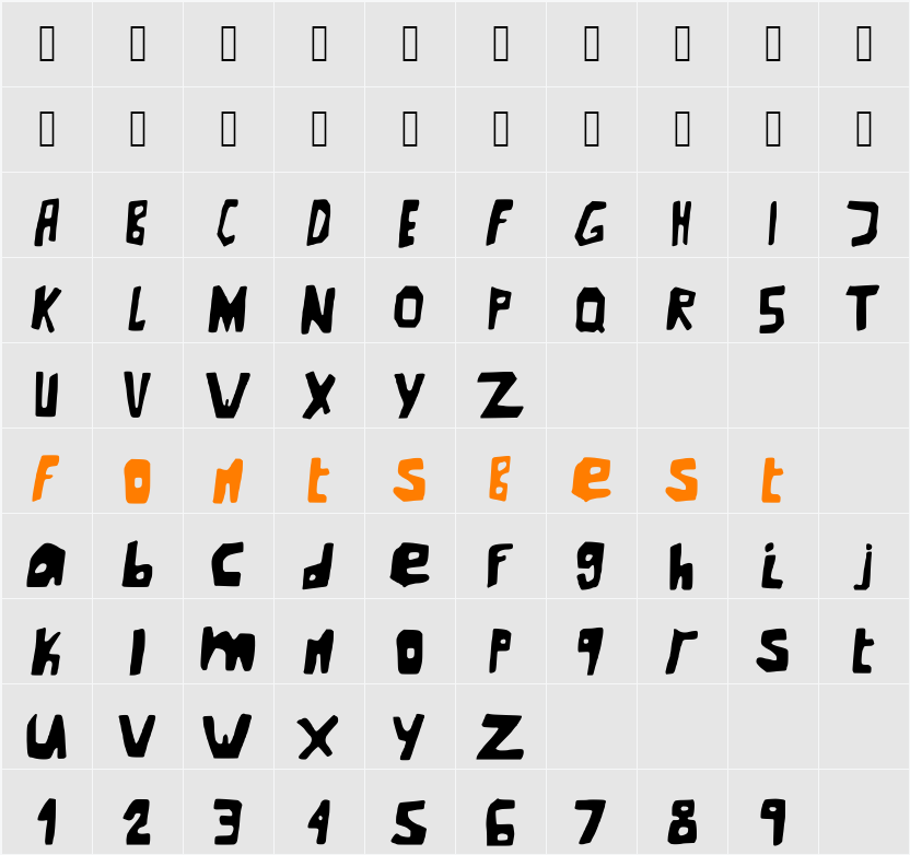 NewUnderground Character Map