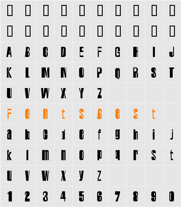 Black Distorted Character Map