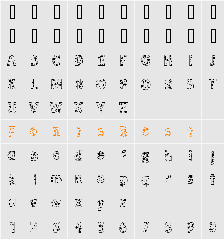 KolSpotted Character Map