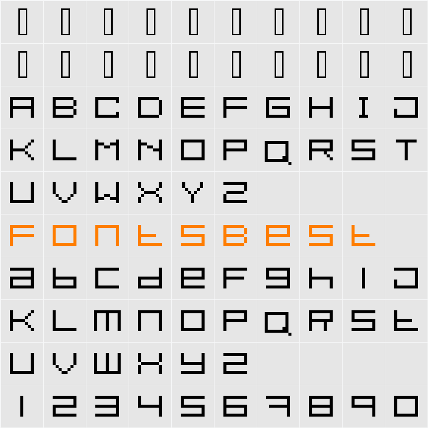 PXLXCT Character Map
