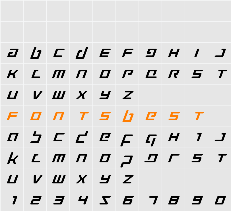 Prokofiev Expanded Italic Character Map