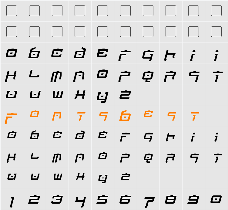 Nippon Tech Character Map