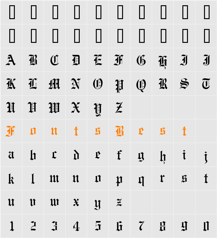 Engraved Character Map