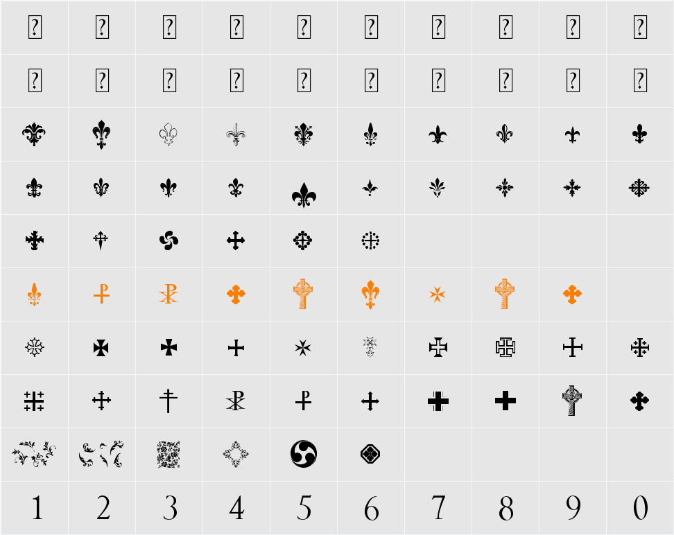 SymbolCrucifix Character Map