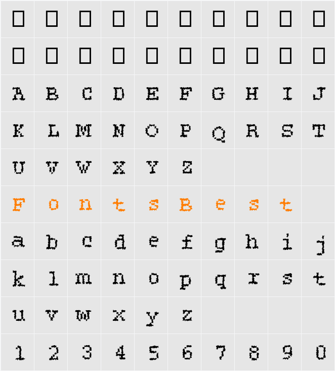 Rough28 Becker Character Map