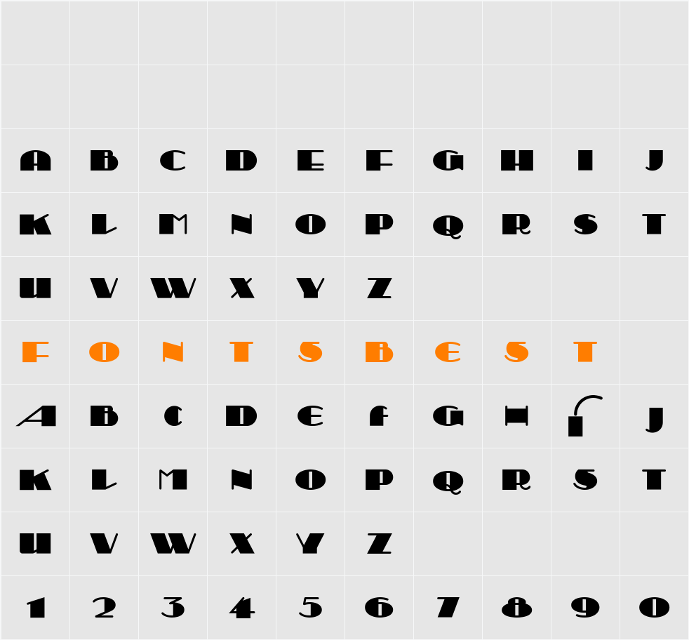 Sesquipedalian NF Character Map