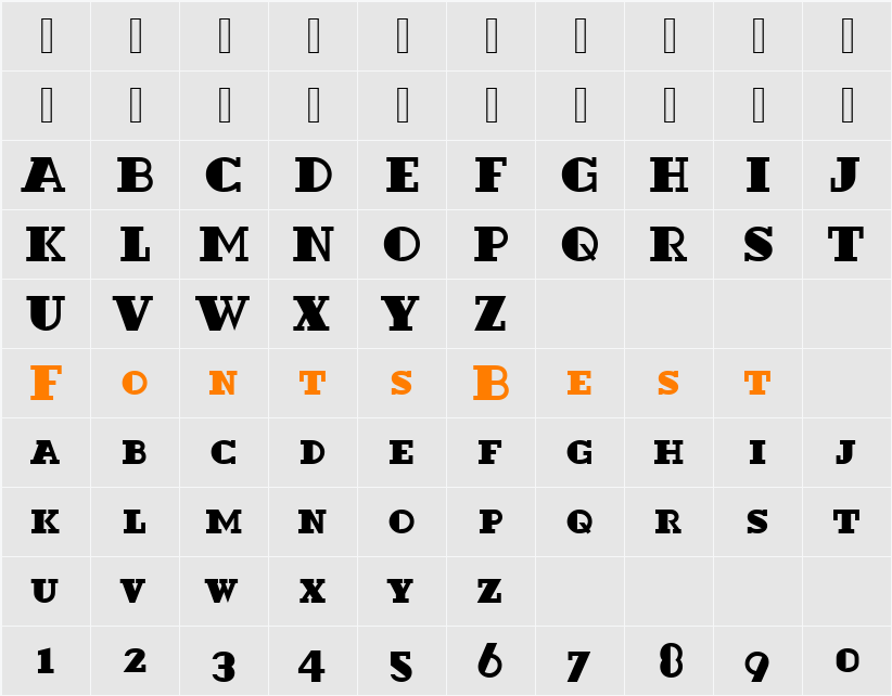 Dextor Becker Black Caps Character Map