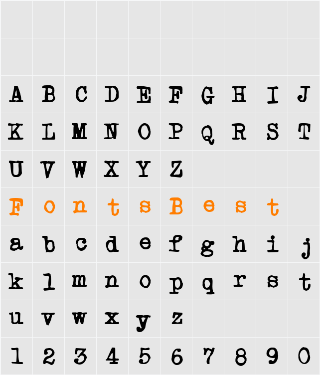 Powderfinger Type Character Map
