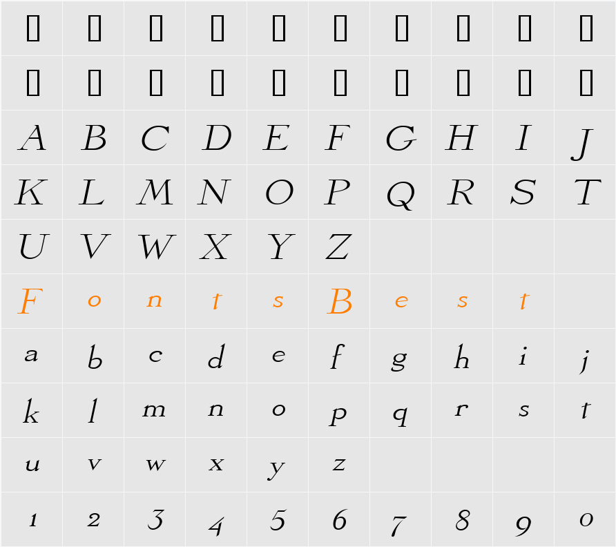Olympus-Extended Character Map