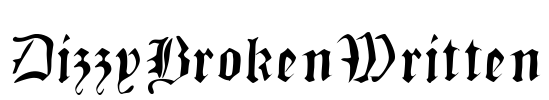 DizzyBrokenWritten Font Image