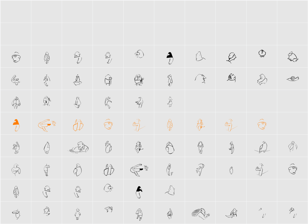 MannesHeads Character Map