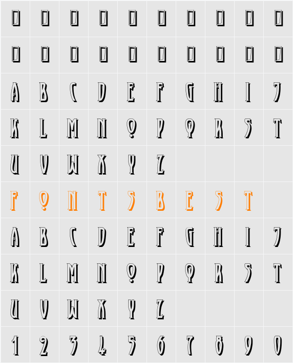 XAyax Schatten Character Map