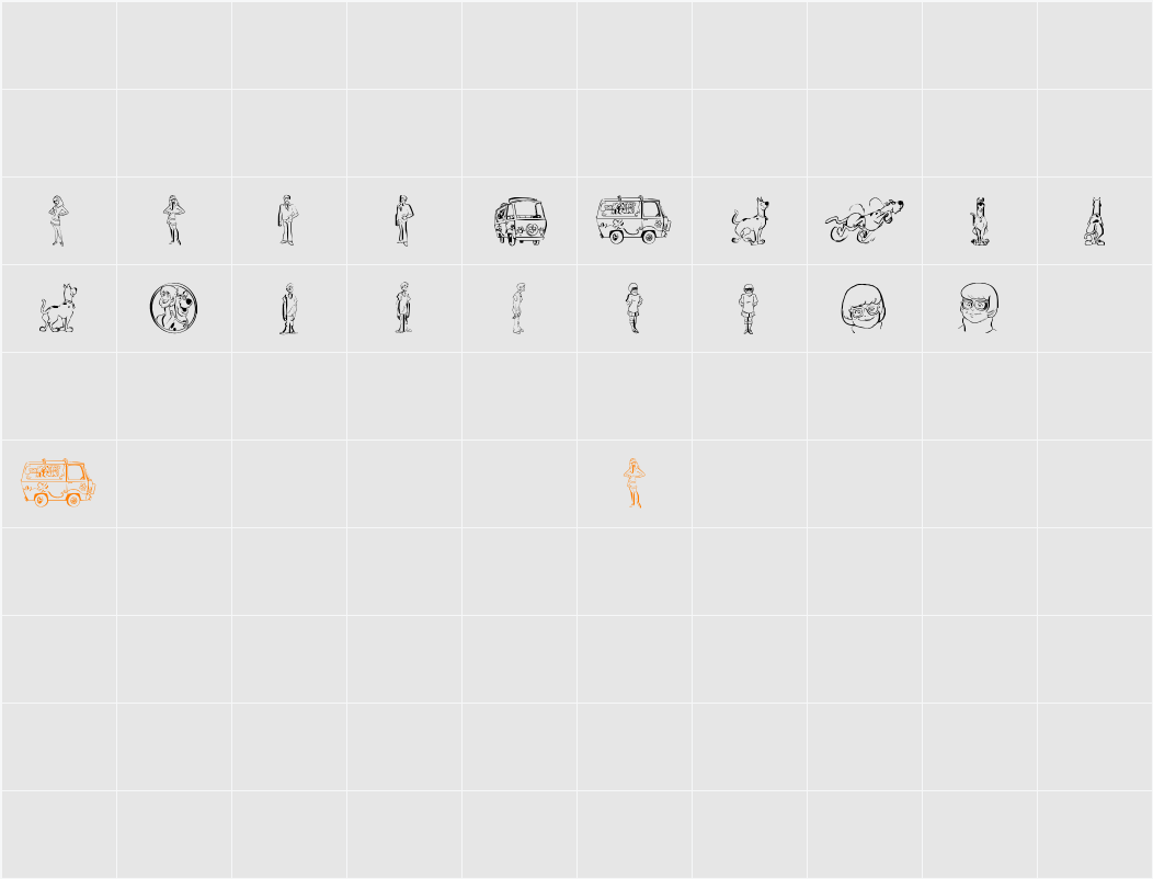 ScooBats Character Map