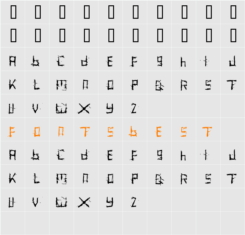 unfontgiven Character Map