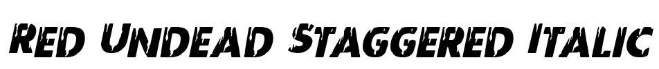 Red Undead Staggered Italic Font Image