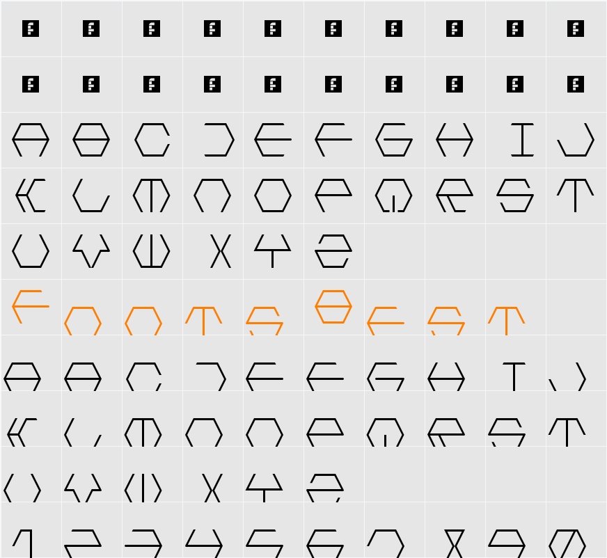 Hextremum LDR Character Map