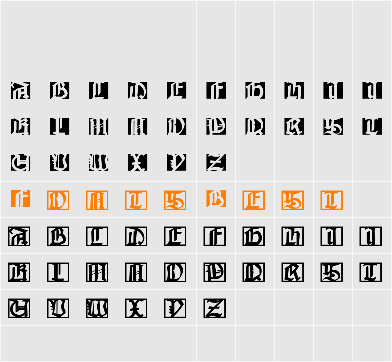 JohannesBricks Character Map